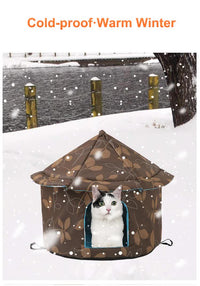 Thumbnail for Outdoor Waterproof Cat House - Insulated, Weatherproof, Warm Shelter for Cats, Ideal for Winter Protection, Size: S 35*40cm
