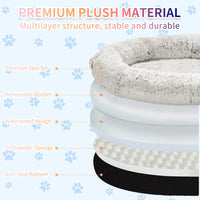 Thumbnail for Fluffy Donut-Shaped Pet Bed- Soft, Cozy, and Anti-Anxiety for Dogs and Cats, Machine Washable  Beige Brown Size:M 75*55*18cm