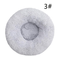 Thumbnail for Calming Donut Pet Bed -Soft Faux Fur, Anti-Anxiety Fluffy Round Bed for Cats and Small Dogs (Light Gray)40cm