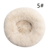 Thumbnail for Calming Donut Pet Bed -Soft Faux Fur, Anti-Anxiety Fluffy Round Bed for Cats and Small Dogs (Light Brown)40cm