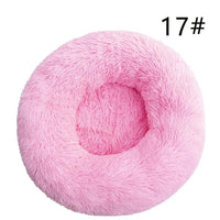 Thumbnail for Calming Donut Pet Bed -Soft Faux Fur, Anti-Anxiety Fluffy Round Bed for Cats and Small Dogs (Pink)50cm