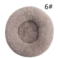 Thumbnail for Calming Donut Pet Bed -Soft Faux Fur, Anti-Anxiety Fluffy Round Bed for Cats and Small Dogs (Beige Brown)40cm