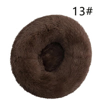 Thumbnail for Calming Donut Pet Bed -Soft Faux Fur, Anti-Anxiety Fluffy Round Bed for Cats and Small Dogs (Coffee)40cm