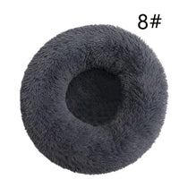 Thumbnail for Calming Donut Pet Bed -Soft Faux Fur, Anti-Anxiety Fluffy Round Bed for Cats and Small Dogs (Dark Gray)40cm