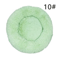 Thumbnail for Calming Donut Pet Bed -Soft Faux Fur, Anti-Anxiety Fluffy Round Bed for Cats and Small Dogs (Green)40cm