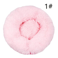 Thumbnail for Calming Donut Pet Bed -Soft Faux Fur, Anti-Anxiety Fluffy Round Bed for Cats and Small Dogs (Light Pink)40cm