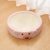 Thumbnail for Pink Pig Cat Scratcher Bed - Cute Animal Design Sisal Pad for Scratching & Resting 40*40*10cm