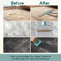 Thumbnail for Pet Hair Removal Tool Set -Multi-Purpose Sweeper with Scraper and Handheld Fur Remover Blue