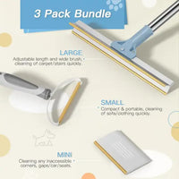 Thumbnail for Pet Hair Removal Tool Set - Multi-Purpose Sweeper with Scraper and Handheld Fur Remover  Grey