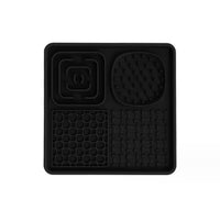 Thumbnail for Multi-Functional Slow Feeder Mat for Dogs- Anti-Slip Lick Pad with Multiple Textures Square 2PCS (Black & Grey)
