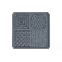 Thumbnail for Multi-Functional Slow Feeder Mat for Dogs- Anti-Slip Lick Pad with Multiple Textures Square 2PCS (Black & Grey)