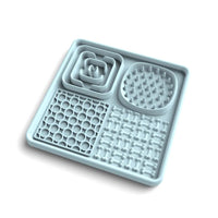 Thumbnail for Multi-Functional Slow Feeder Mat for Dogs- Anti-Slip Lick Pad with Multiple Textures Square 2PCS (Blue & Green)