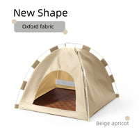 Thumbnail for Outdoor Cat House,Pet Tent -Windproof and Dustproof Shelter for Small Pets, Apricot, Size: M  40*40*37cm