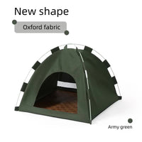 Thumbnail for Outdoor Cat House,Pet Tent -Windproof and Dustproof Shelter for Small Pets, Green, Size: M  40*40*37cm