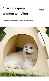Thumbnail for Outdoor Cat House,Pet Tent -Windproof and Dustproof Shelter for Small Pets, Grey, Size: M  40*40*37cm