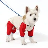 Thumbnail for Waterproof Dog Raincoat with Hidden Leash Hole - Windproof and Comfortable for Outdoor Walks, Size:XL (Back Length 35cm/13.77in, Bra 49cm/19.29in) White
