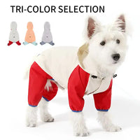 Thumbnail for Waterproof Dog Raincoat with Hidden Leash Hole - Windproof and Comfortable for Outdoor Walks, Size:XL (Back Length 35cm/13.77in, Bra 49cm/19.29in) White