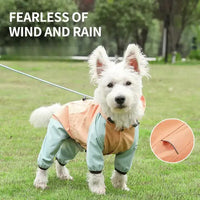 Thumbnail for Waterproof Dog Raincoat with Hidden Leash Hole -Windproof and Comfortable for Outdoor Walks, Size:XL (Back Length 35cm/13.77in, Bra 49cm/19.29in) Orange