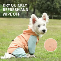 Thumbnail for Waterproof Dog Raincoat with Hidden Leash Hole -Windproof and Comfortable for Outdoor Walks, Size:XL (Back Length 35cm/13.77in, Bra 49cm/19.29in) Orange
