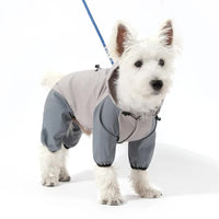 Thumbnail for Waterproof Dog Raincoat with Hidden Leash Hole - Windproof and Comfortable for Outdoor Walks, Size:XXL (Back Length 39cm/15.35in, Bra 55cm/21.65in) Grey