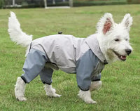 Thumbnail for Waterproof Dog Raincoat with Hidden Leash Hole - Windproof and Comfortable for Outdoor Walks, Size:XXL (Back Length 39cm/15.35in, Bra 55cm/21.65in) Grey