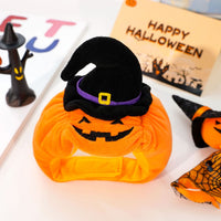Thumbnail for Halloween Pumpkin Hat for Cats - Adjustable Pet Costume with Witch Hat for Halloween Parties 3 pieces