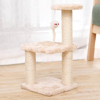 Thumbnail for Cat Tree with Two Platforms, Scratching Posts, and Hanging Mouse Toy 40*15*20cm