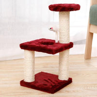 Thumbnail for Cat Tree with Two Platforms, Scratching Posts, and Hanging Mouse Toy 40*15*20cm