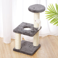 Thumbnail for Cat Tree with Two Platforms, Scratching Posts, and Hanging Mouse Toy 40*15*20cm