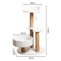 Thumbnail for Modern Cat Tree Tower with Scratching Posts and Cozy Perches (50x38x80 cm)
