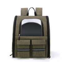 Thumbnail for khaki Collapsible Pet Carrier Backpack with Trolley Sleeve