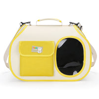 Thumbnail for Yellow Colors Pet Carrier Backpack, Breathable Cat Carrier Backpack with Transparent Window, Airline Approved Dog Backpack Carrier for Small Dogs and Cats, Travel Hiking Camping