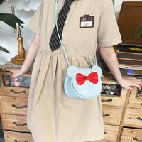 Thumbnail for Adorable Bow Bear Crossbody Bag for Kids - Blue Shoulder Bag 18*17*8cm
