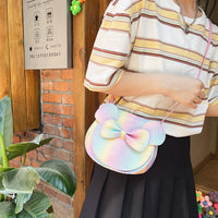 Thumbnail for Adorable Bow Bear Crossbody Bag for Kids - rainbow-colored Shoulder Bag 18*17*8cm