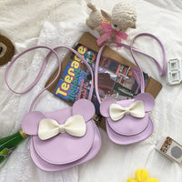 Thumbnail for Adorable Bow Bear Crossbody Bag for Kids - Purple Small Shoulder Bag 13*13*5cm