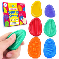 Thumbnail for Sensory Worry Stones for Kids | 6-Piece Fidget Stress Relief Set for Ages 3+(2 set, 12PCS in total)