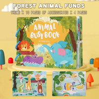 Thumbnail for Interactive Busy Book Set - 2-pack of educational activity books for preschoolers on transport and animals