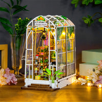 Thumbnail for Dollhouse Miniature DIY Greenhouse Kit - Garden House with LED Lights