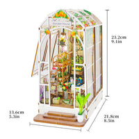 Thumbnail for Dollhouse Miniature DIY Greenhouse Kit - Garden House with LED Lights