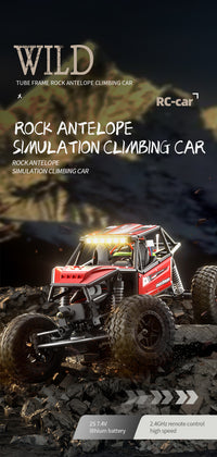 Thumbnail for Rock Antelope RC Car - 2.4GHz Simulation Off-Road Climbing Vehicle with Rechargeable Battery (Red)