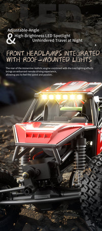 Thumbnail for Rock Antelope RC Car - 2.4GHz Simulation Off-Road Climbing Vehicle with Rechargeable Battery (Red)