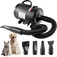 Thumbnail for Pet Hair Dryer with Multiple Nozzles - Powerful and Quiet for Dogs and Cats (Black)