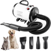Thumbnail for Pet Hair Dryer with Multiple Nozzles - Powerful and Quiet for Dogs and Cats (White)