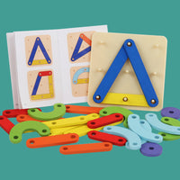 Thumbnail for Children's Wooden Two-Player Creative Pegboard - Educational Toy for Number, Color, and Shape Recognition