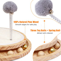Thumbnail for Wooden Interactive Cat Toy – Spinning Track & Wand Toy, Engaging Pet Toy for Cats, Fun Play and Exercise