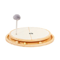 Thumbnail for Wooden Interactive Cat Toy – Spinning Track & Wand Toy, Engaging Pet Toy for Cats, Fun Play and Exercise