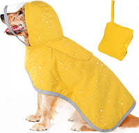 Thumbnail for XS Yellow Reflective Adjustable Pet Raincoat with Hood – Waterproof Dog Jacket, Adjustable Dog Poncho for Outdoor Protection