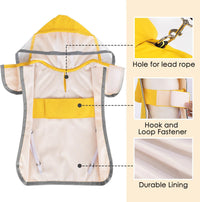 Thumbnail for XS Yellow Reflective Adjustable Pet Raincoat with Hood – Waterproof Dog Jacket, Adjustable Dog Poncho for Outdoor Protection