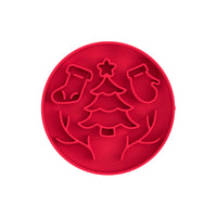 Thumbnail for Red Silicone Slow Feeder Bowl for Dogs - Anti-Choking Christmas-Themed Lick Mat
