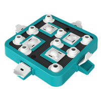 Thumbnail for Blue-green Interactive Slow Feeder Puzzle Toy for Dogs - Durable Pet Food Dispenser Bowl
